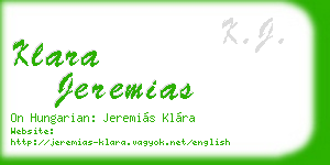 klara jeremias business card